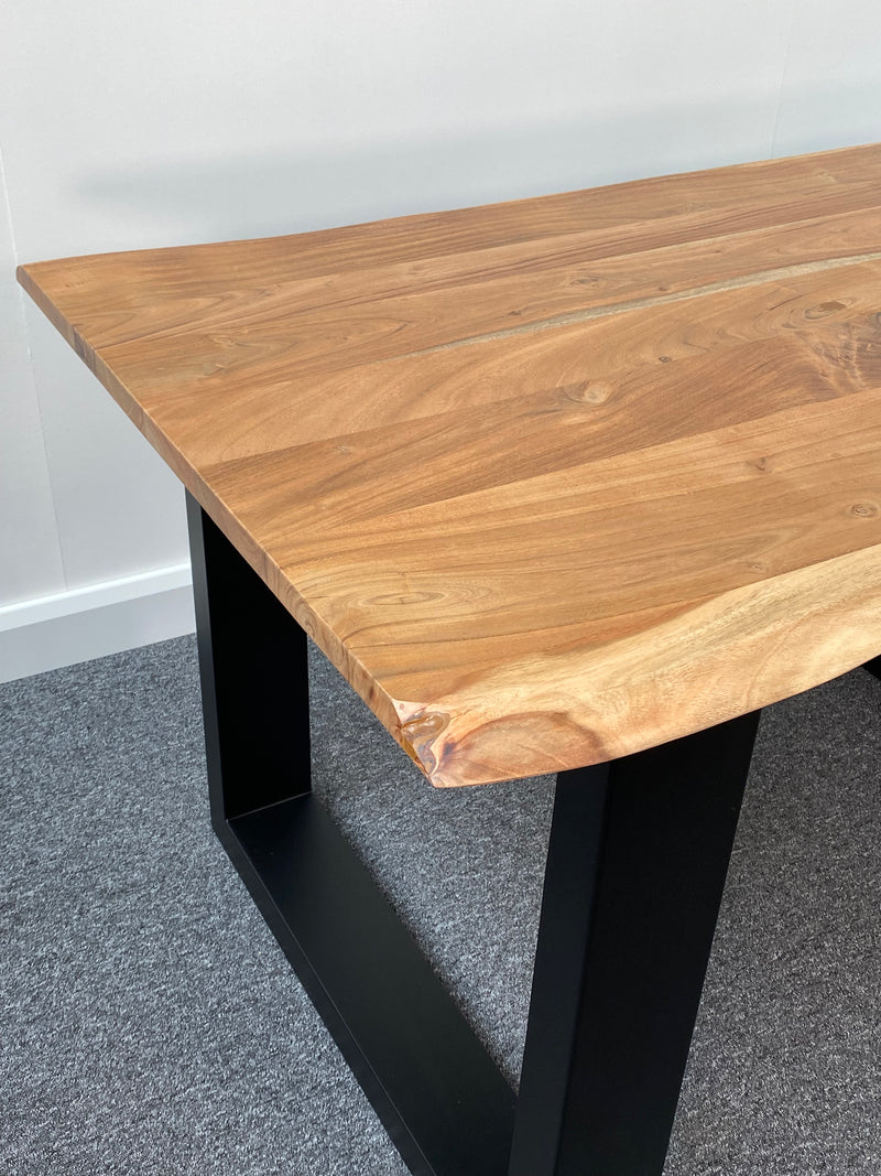 Sandsmere Live Edge Wood & Metal Dining Table