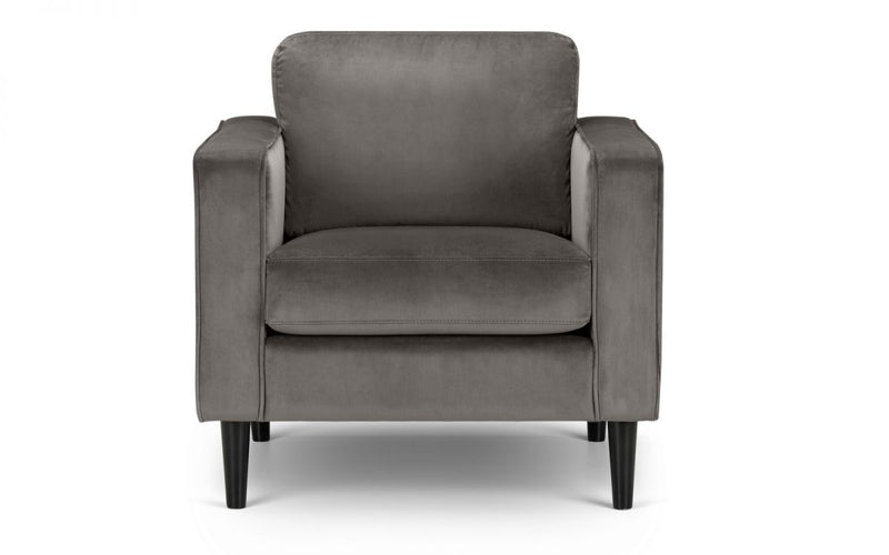 Hayward Grey Velvet Armchair & Ottoman Set
