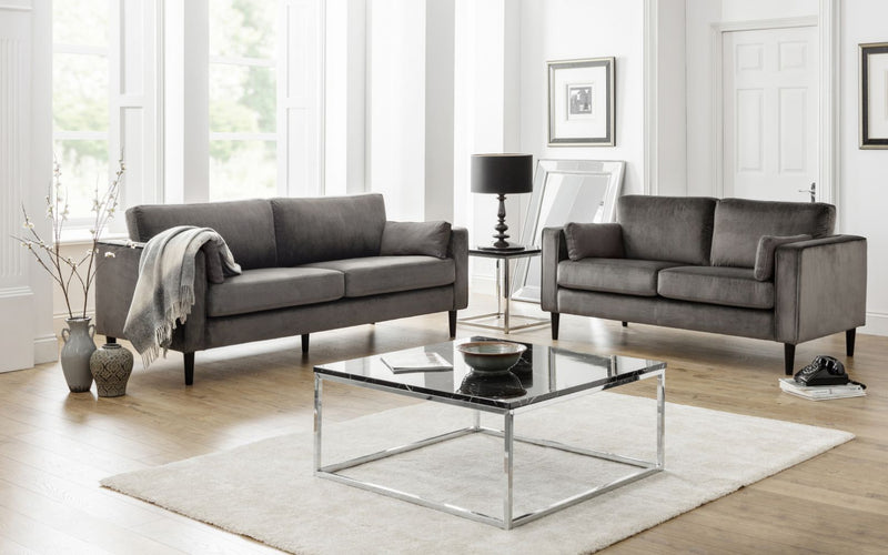 Hayward Grey Velvet 2-Seater Sofa