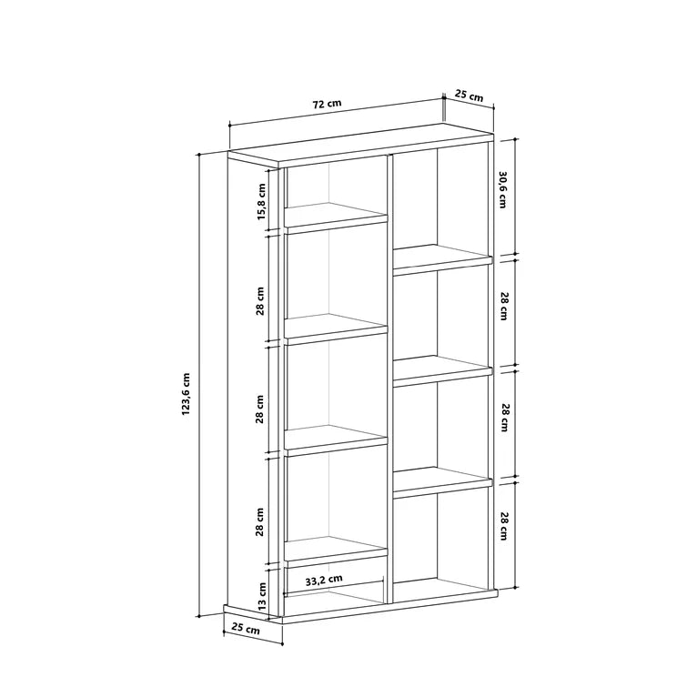 Hollands White & Grey 72cm Bookcase