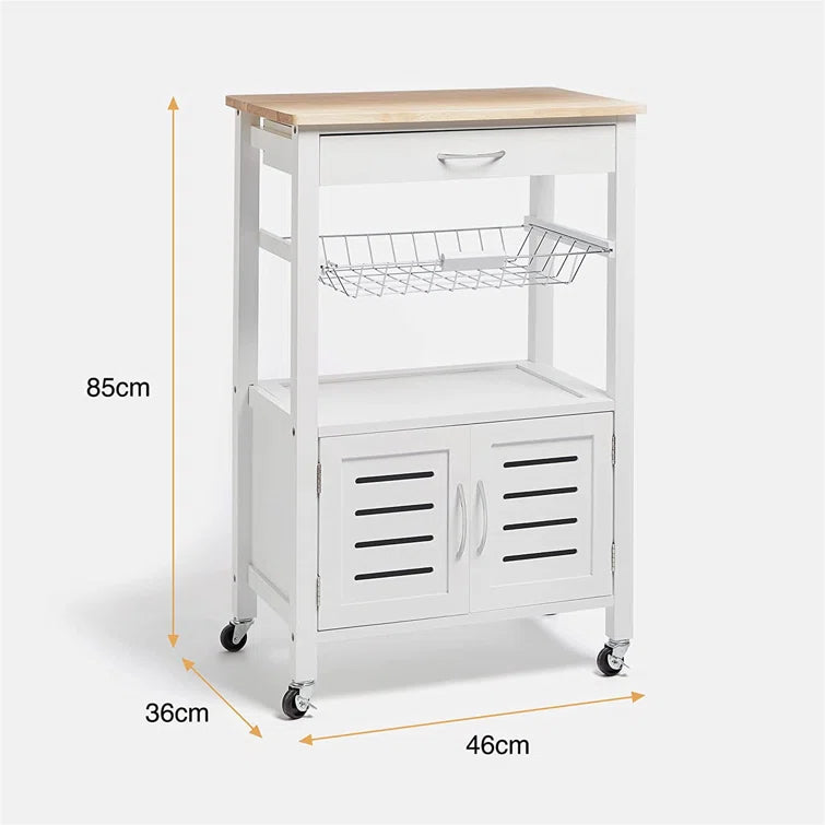 Marchan White Kitchen Island Trolley