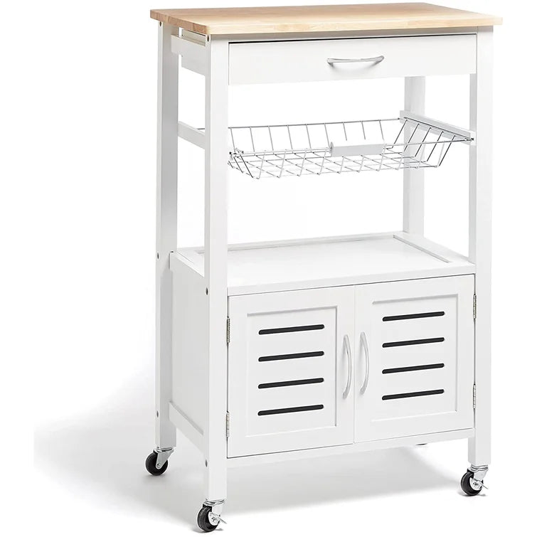 Marchan White Kitchen Island Trolley