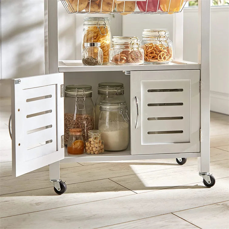 Marchan White Kitchen Island Trolley