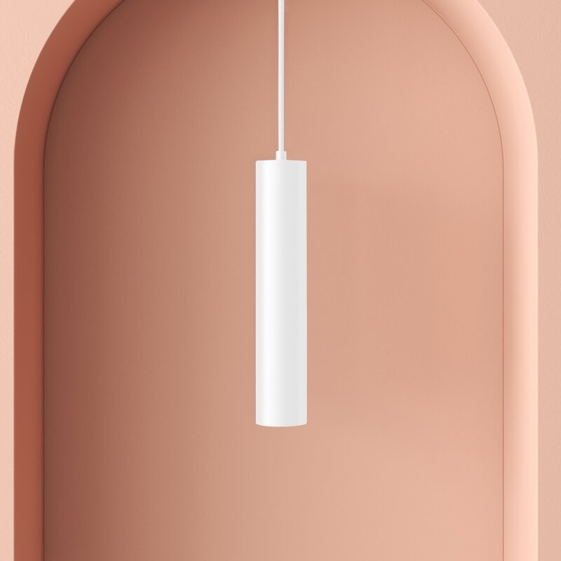 Masha White Metal Cylinder Pendant Ceiling Lamp