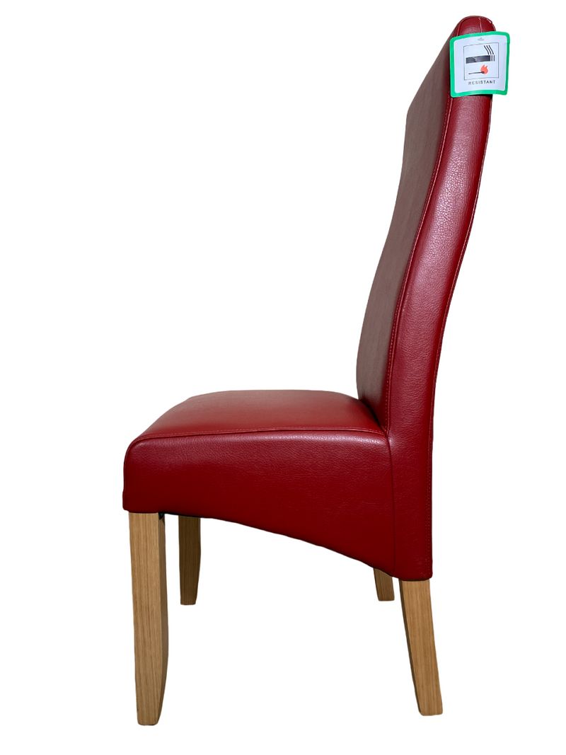 Pair of Mirage Red Faux Leather Dining Chairs