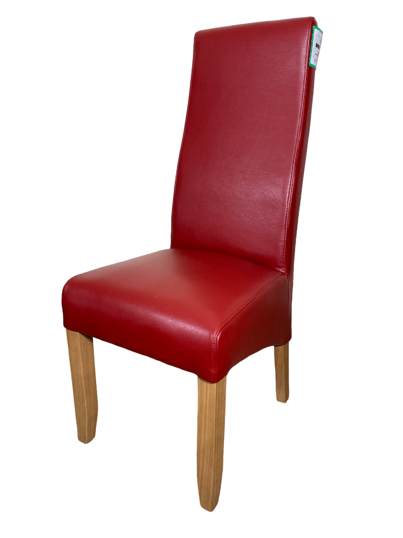 Pair of Mirage Red Faux Leather Dining Chairs