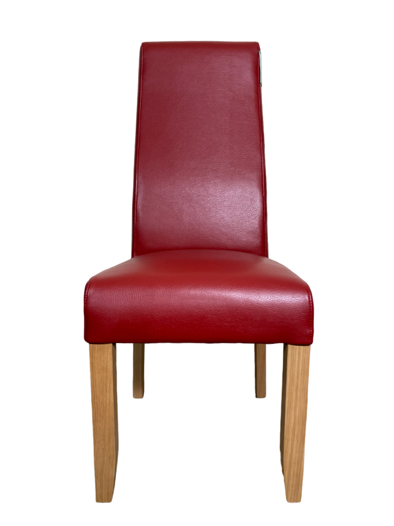 Pair of Mirage Red Faux Leather Dining Chairs