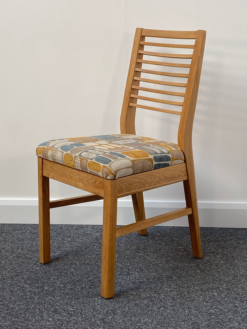 Oak Ladder Back Upholstered Chair