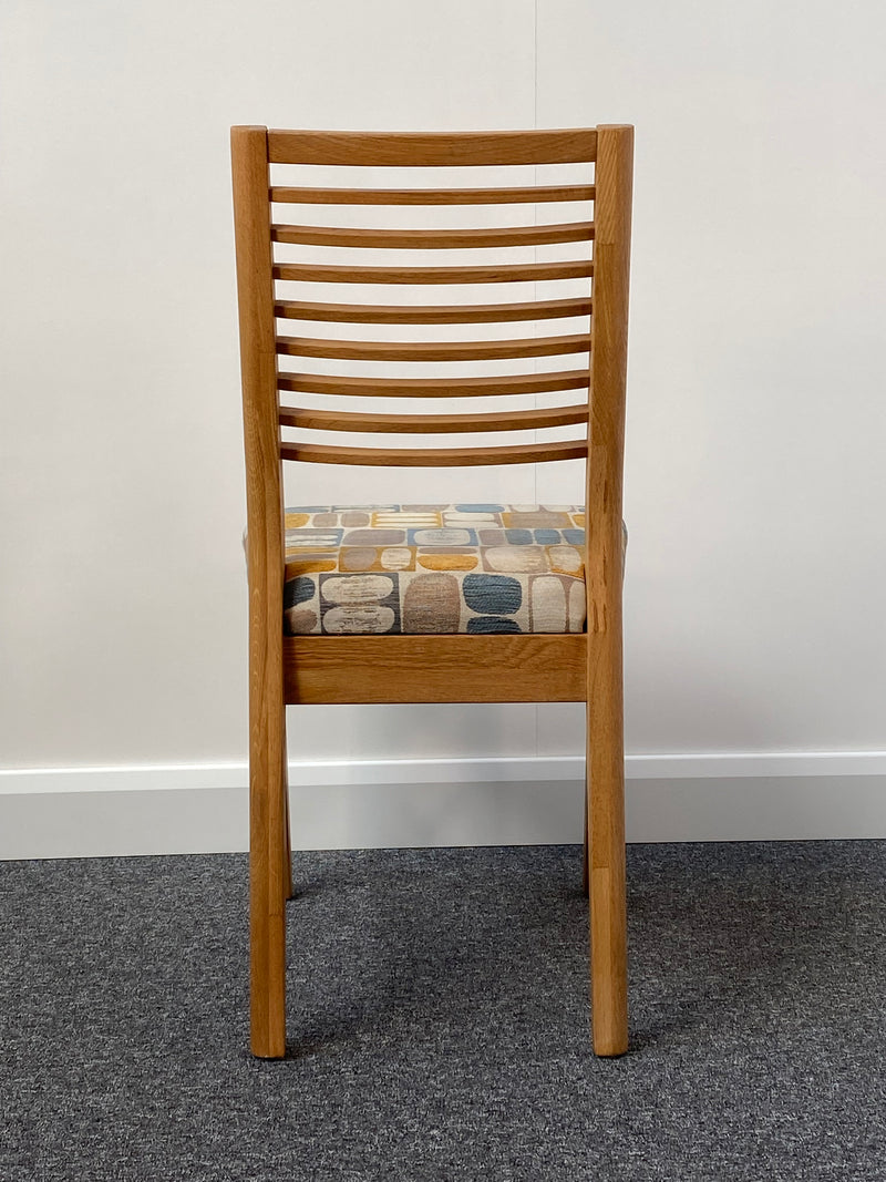 Oak Ladder Back Upholstered Chair