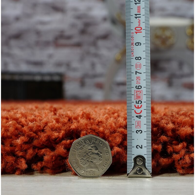 Oxford 60 x 110cm Shaggy Deep Pile Area Rug: Terracotta