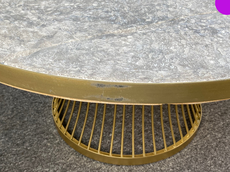 Pickford Marble & Champagne Round Coffee Table