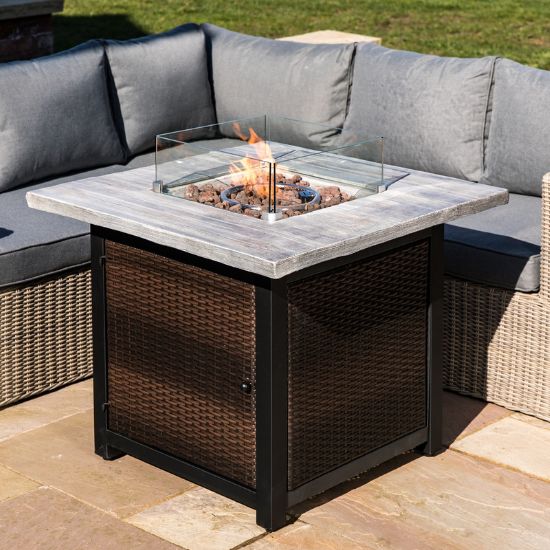 Outdoor 86cm Square Propane Gas Fire Pit