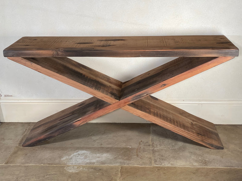 Handmade Reclaimed Rustic Pine Console Table