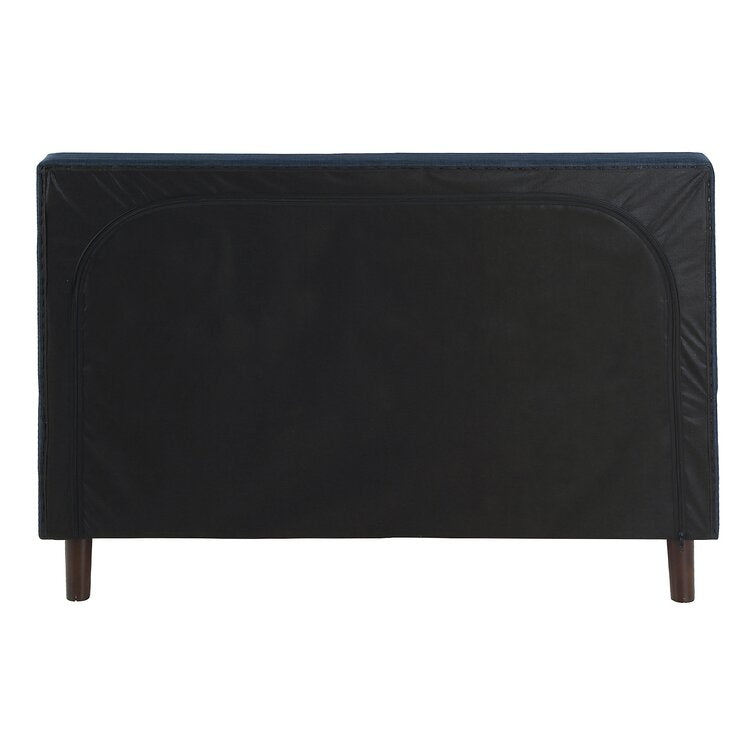 Sherlyn Navy Blue Upholstered Kingsize Bed Frame