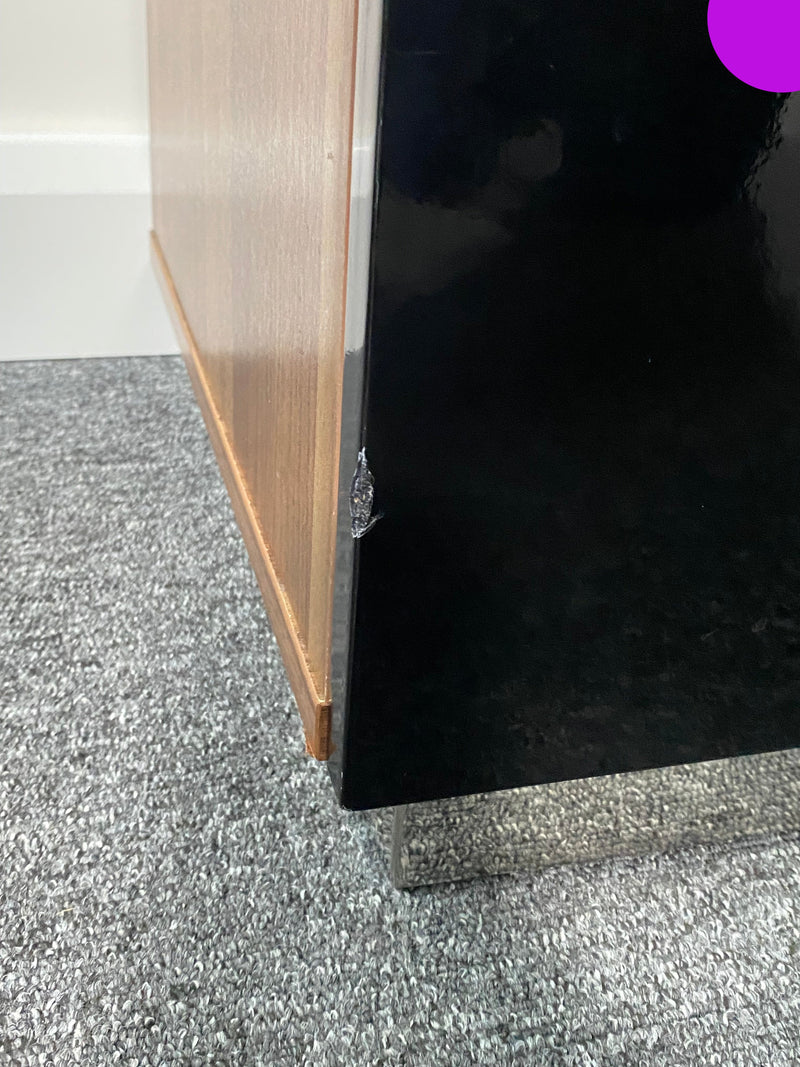 Walnut & Black Gloss 3 Door 3 Drawer Sideboard