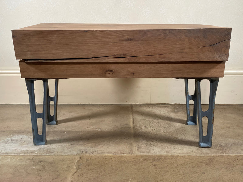 Handmade Chunky Oak Industrial Coffee Table / Bench