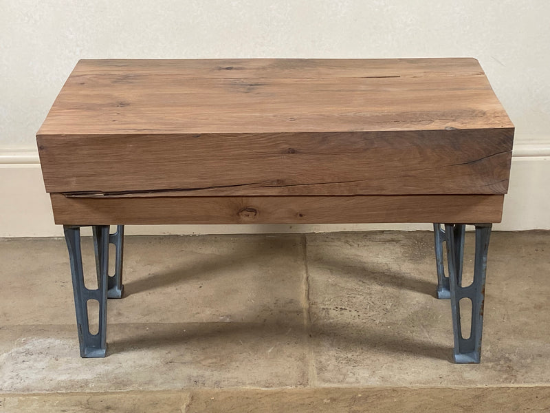 Handmade Chunky Oak Industrial Coffee Table / Bench