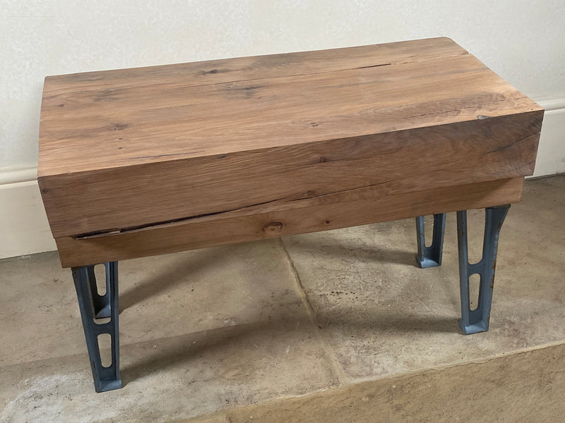 Handmade Chunky Oak Industrial Coffee Table / Bench