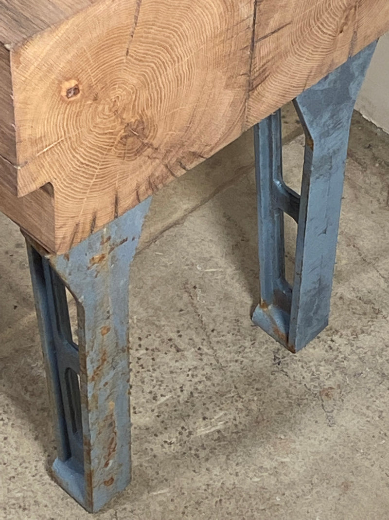 Handmade Chunky Oak Industrial Coffee Table / Bench