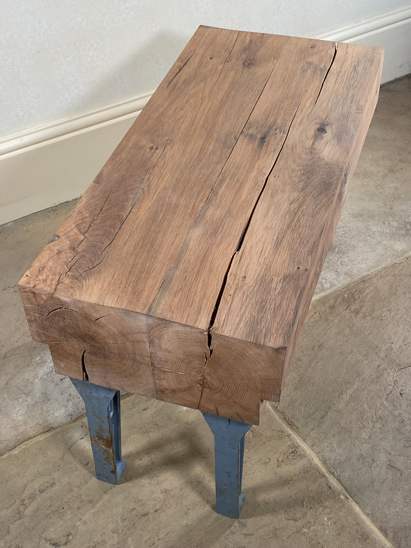 Handmade Chunky Oak Industrial Coffee Table / Bench