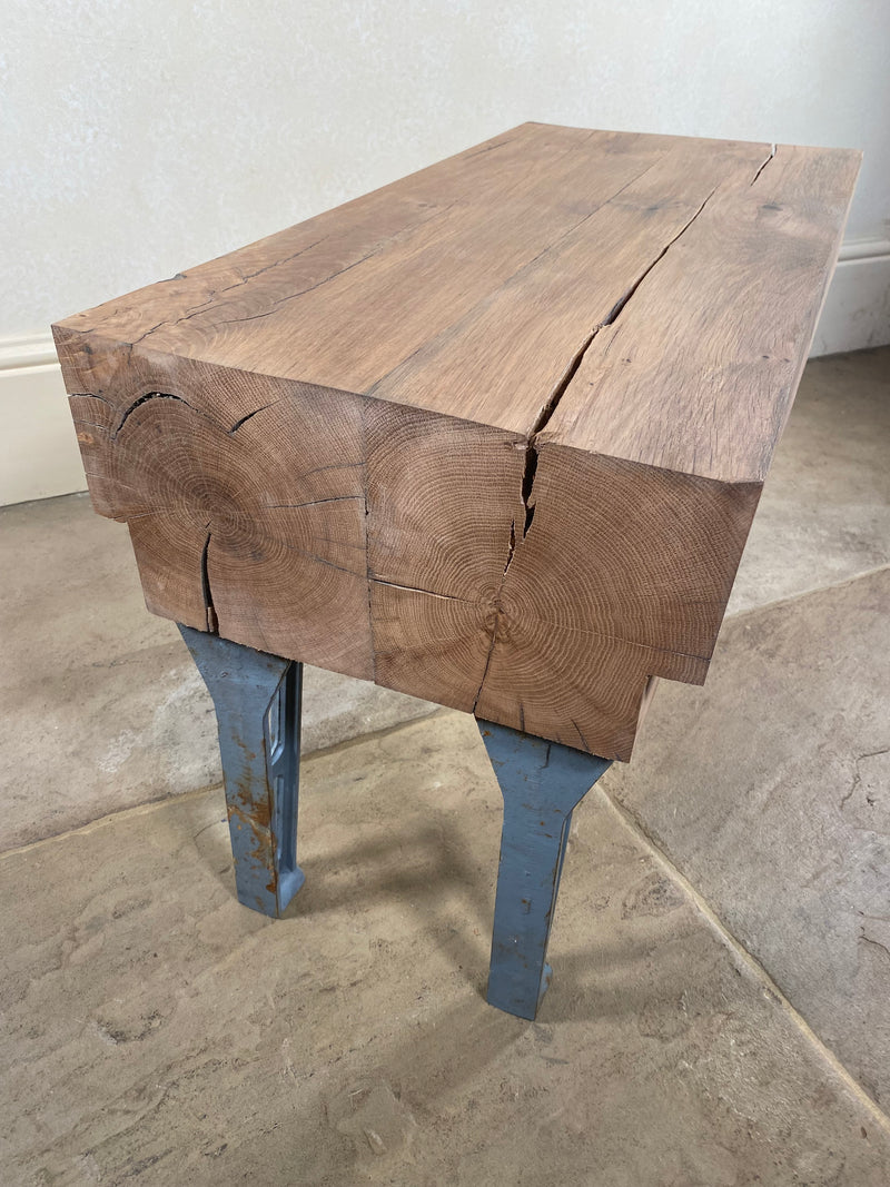 Handmade Chunky Oak Industrial Coffee Table / Bench