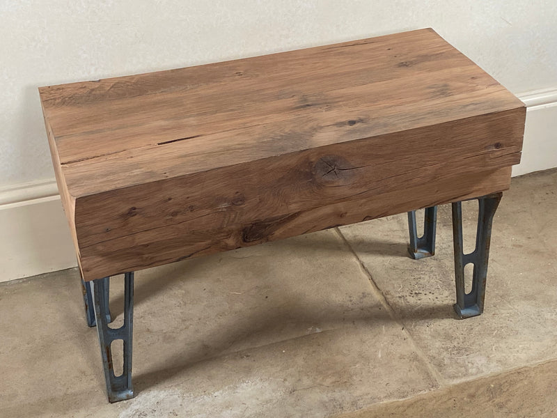 Handmade Chunky Oak Industrial Coffee Table / Bench