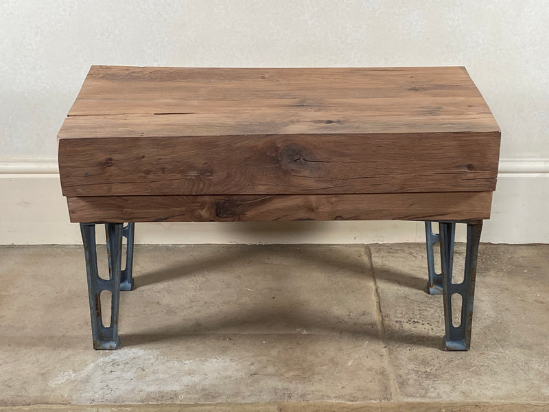 Handmade Chunky Oak Industrial Coffee Table / Bench