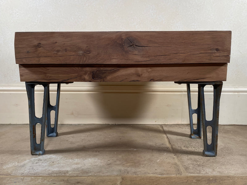 Handmade Chunky Oak Industrial Coffee Table / Bench