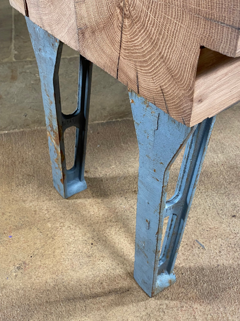 Handmade Chunky Oak Industrial Coffee Table / Bench