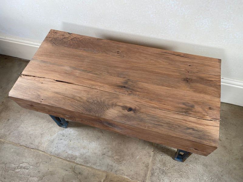 Handmade Chunky Oak Industrial Coffee Table / Bench