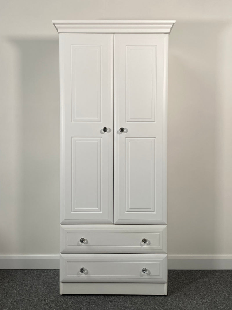 Matt White 2 Door 2 Drawer Wardrobe