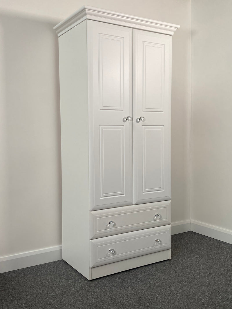 Matt White 2 Door 2 Drawer Wardrobe