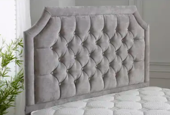 Winborne Grey Upholstered Double Headboard