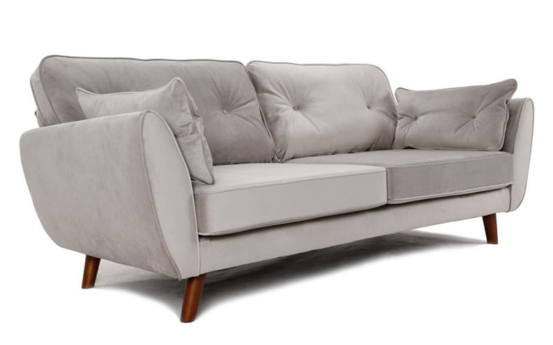 Zion Grey Upholstered 3 Seater Sofa