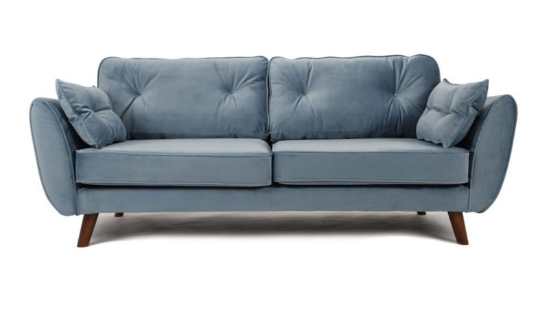 Zion Sky Blue Upholstered 3 Seater Sofa