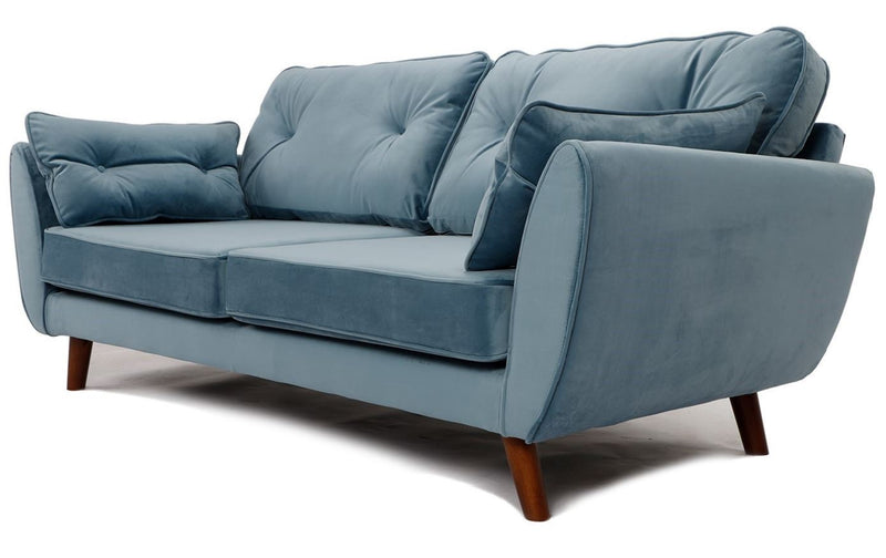 Zion Sky Blue Upholstered 3 Seater Sofa